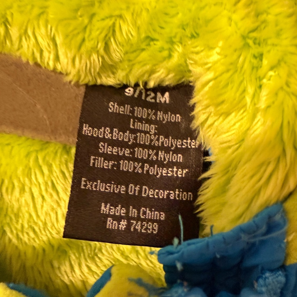 Snozu Kids Blue Puffer Suit with Lime Accents - Picture 3 of 5
